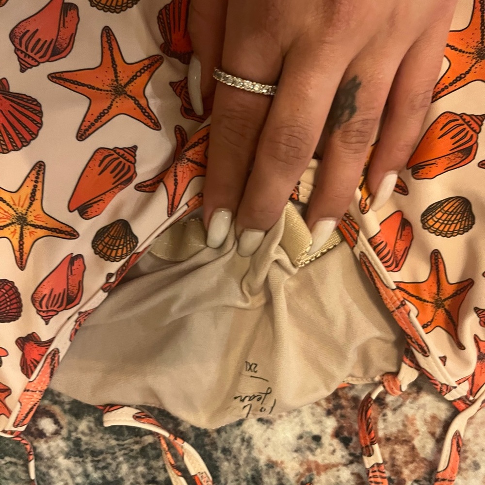 Orange and Seashell Print Bikini Set - Picture 4 of 4